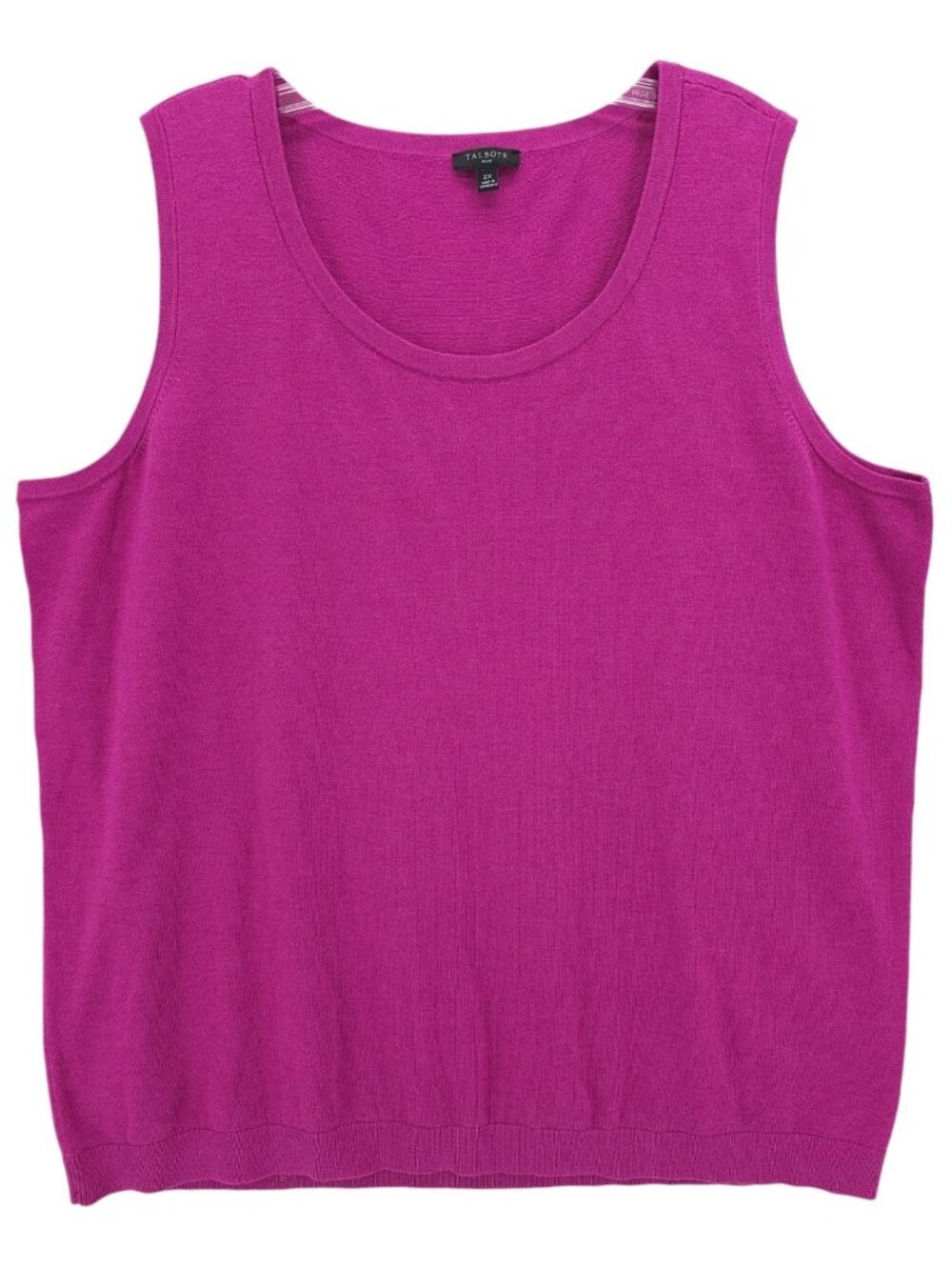 TALBOTS Fuchsia Knit Tank Top Cotton Blend Size 2X